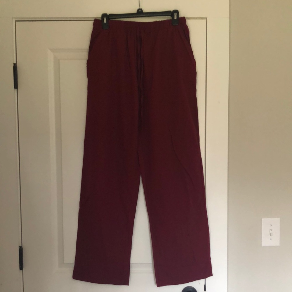 Maroon scrub pants